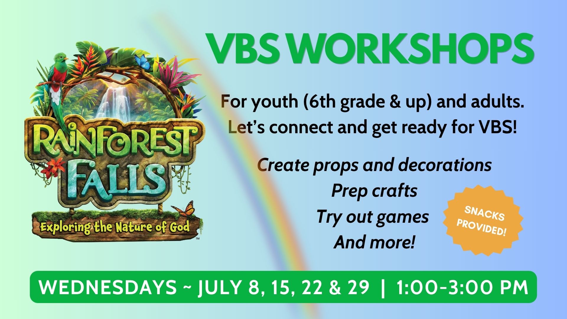 Rainforest Falls VBS Workshops 2026