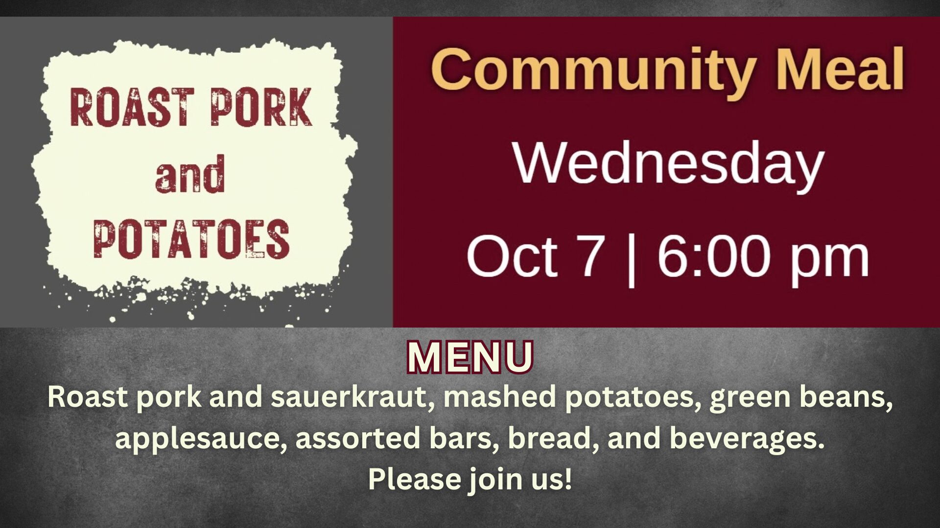 Community Meal 10-7-26